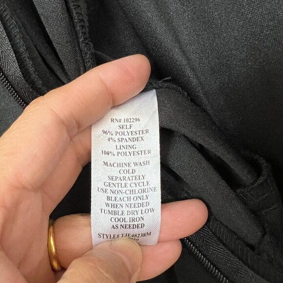 Connected Apparel Stretch Popover Split Flutter Sleeve Jumpsuit Sz 4 Black - Picture 8 of 11